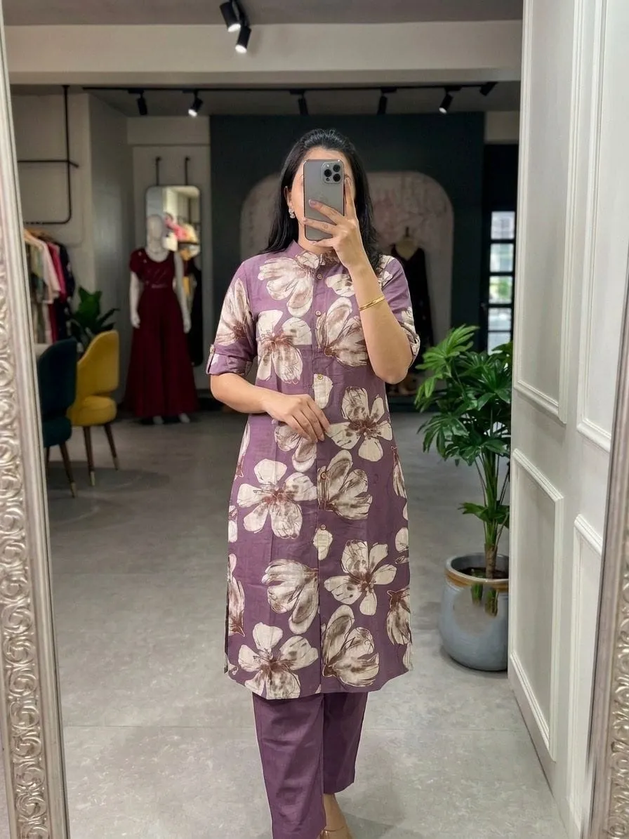 Lavender Purple Printed Graceful Salwar Set